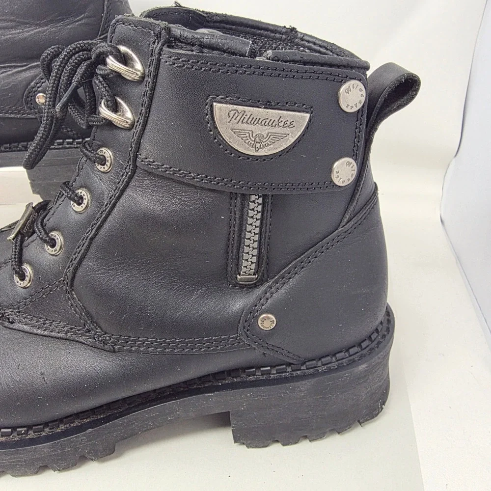Milwaukee Motorcycle Boots Mens 11.5 MB445 Freedom Flex Black Leather Fair